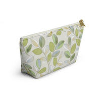 Cherry Plum Leaves Accessory Pouch w T-bottom in Green